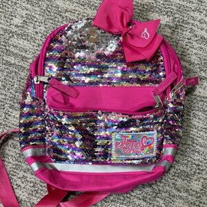 JoJo Siwa Hot Pink Sequin Kids Backpack with Bow Accent